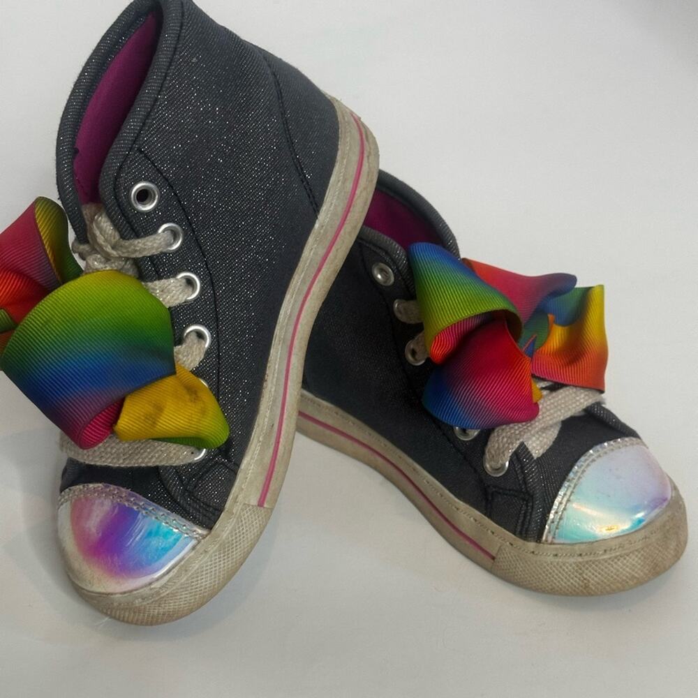 Jojo SIWA✅✅ REDUCED✅✅Gray Sparkly Denim Hightop Sneakers Size US Kids 9